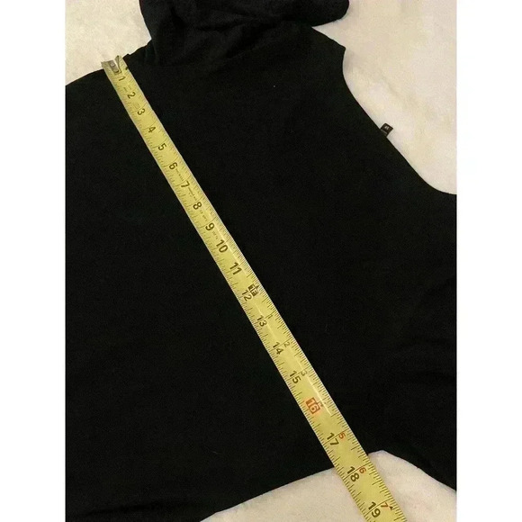 EILEEN FISHER BLACK VISCOSE JERSEY ASYMMETRICAL DRESS S SMALL KNIT MIDI NWOT - Picture 7 of 9